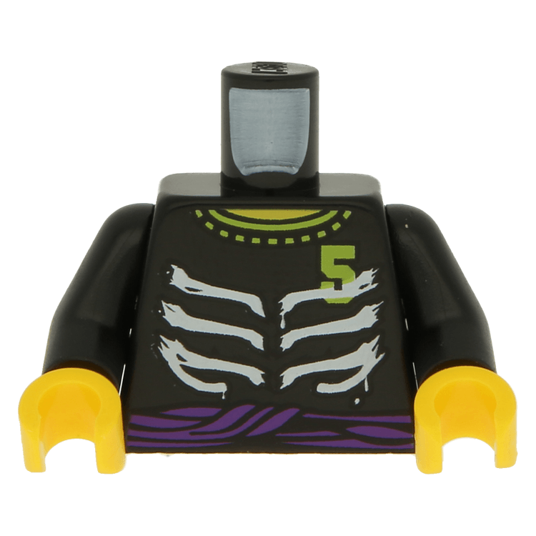 LEGO part 973pb1019c01 - Black Torso Ninjago Ribs and Purple
