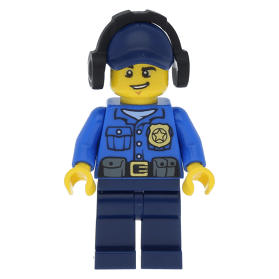 LEGO minifigure cty0464 Police City Officer, Gold Badge, Dark