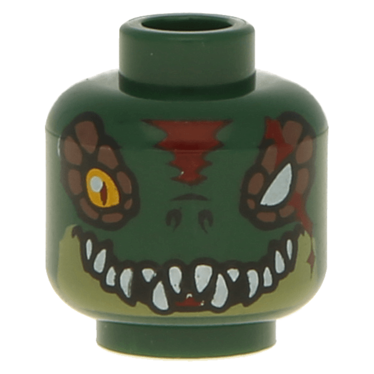 コリンシアン マイクロドーム LEGO part 3626pb0888 - Dark Green Minifig, Head Dual Sided