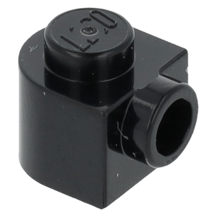 LEGO part 3386 Black Brick Round 1 x 1 x 2 3 Half Circle Extended with Side Stud at BrickScout