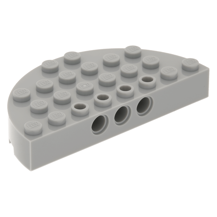 LEGO part 47974 - Light Bluish Gray Brick, Round Corner 4 x 8 Full