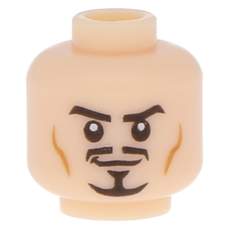 LEGO part 3626cpb0705 Light Flesh Minifig, Head Dual Sided Moustache
