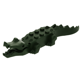 LEGO part 6026c01 Dark Green Alligator Crocodile (Complete