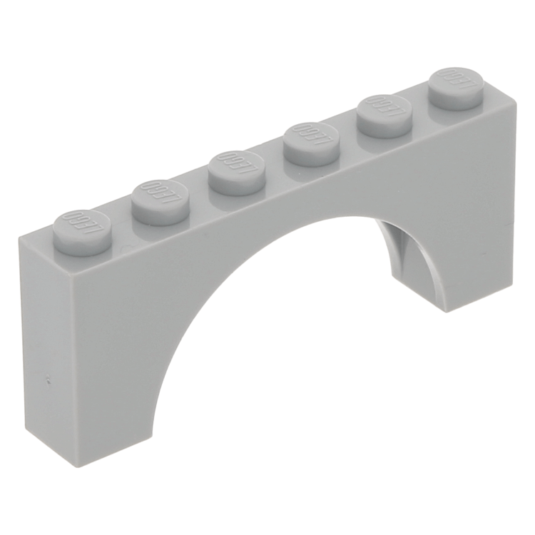 LEGO PART 3307 BRICK ARCH 1 X 6 FOR 5 PIECES LIGHT BLUISH GREY
