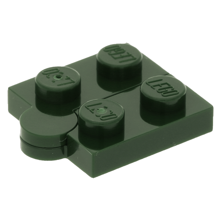 LEGO part 2429c01 Dark Green Hinge Plate 1 x 4 Swivel Top Base Complete Assembly at BrickScout