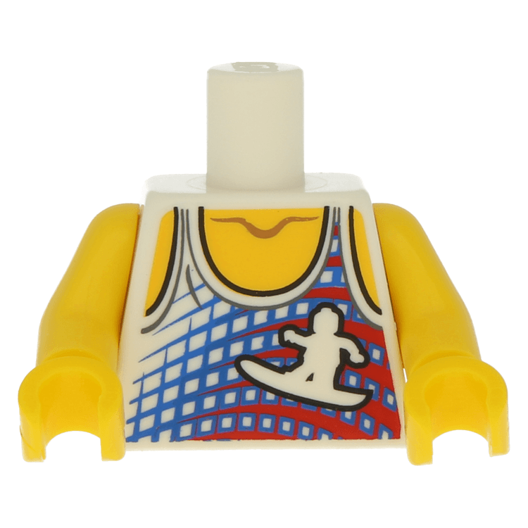 LEGO onderdele 973pb0997c01 White Torso Tank Top with Surfer