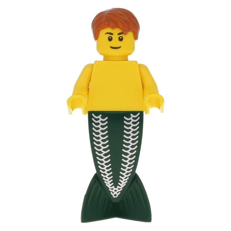 LEGO minifigure pi140 Merman Dark Orange Hair (9349) at BrickScout