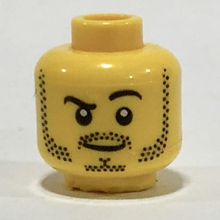 LEGO part 3626pb1965 - Yellow Minifig, Head Beard Stubble