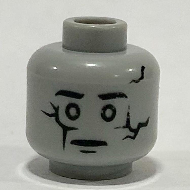 LEGO part 3626pb1750 - Light Bluish Gray Minifig, Head Dual