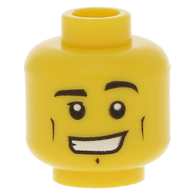 きいろ様ブラウン LEGO part 3626pb0479 - Yellow Minifig, Head Male Black