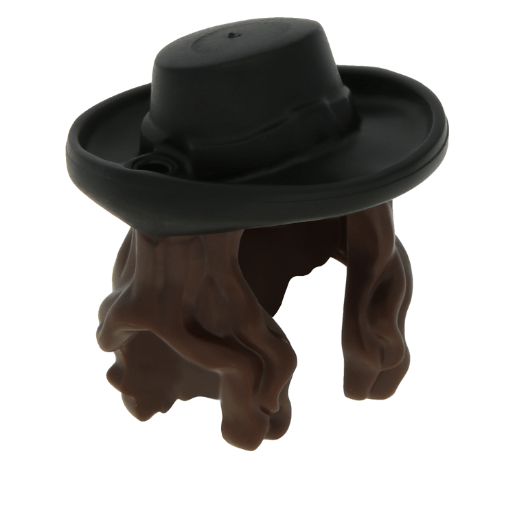 Dark Brown Minifig, Hair Combo, Hair 