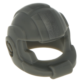 LEGO part 99254pb01 Dark Bluish Gray Minifig, Headgear Helmet