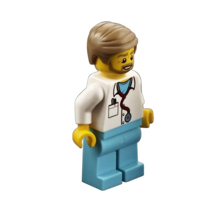 LEGO Minifigur cty0898 Doctor Stethoscope, Medium Azure Legs, Dark