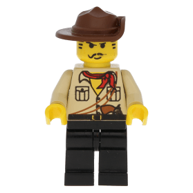 LEGO minifigure adv051 Johnny Thunder in Desert Outfit with Cleft