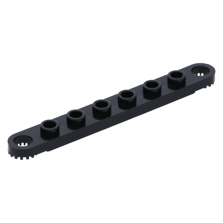 LEGO PART 4442 TECHNIC PLATE 1 X 8 BLACK WITH TOOTHED ENDS X 5 PCS