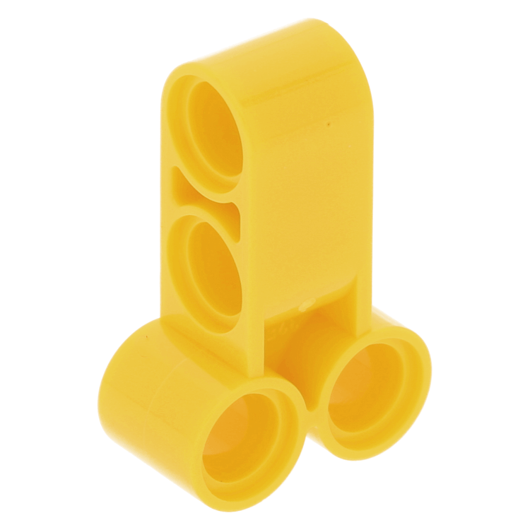 LEGO part 32557 Yellow Technic Pin Connector Perpendicular Double 3L at BrickScout