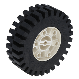 LEGO part 3739c01 White Wheel 24 x 43 Technic, with Black Tire