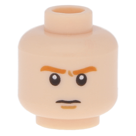 LEGO NEW LIGHT FLESH MINIFIGURE DUAL HEAD WITH BROWN EYEBROWS AND EYELASHES