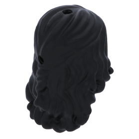 Lego Part 92258 Black Minifig Hair Friends Long Wavy Partially