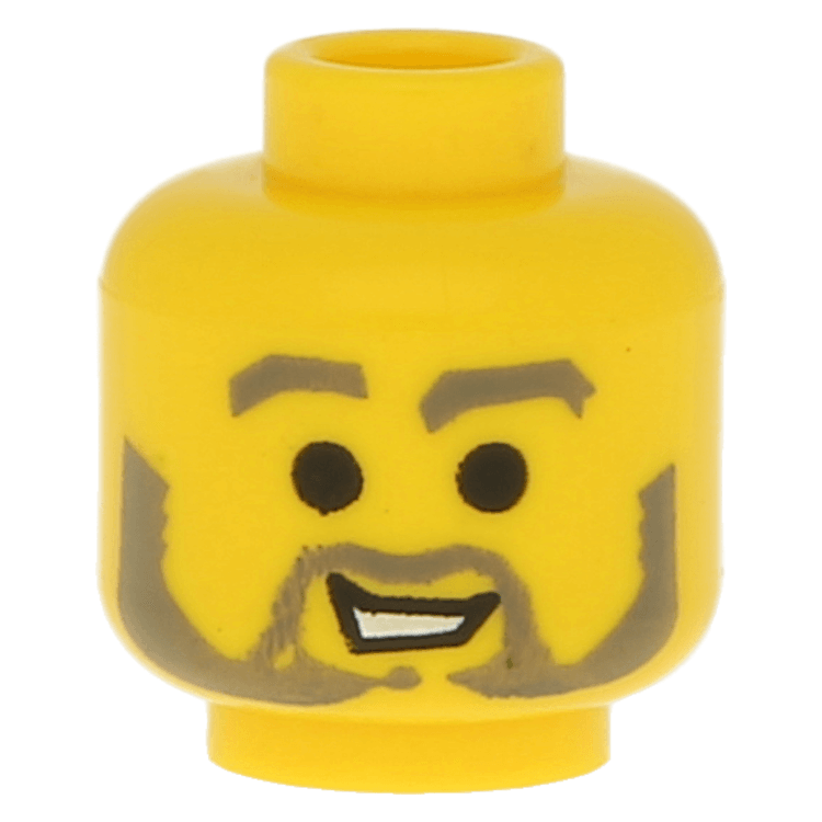 LEGO Einzelteil 3626bpx43 Yellow Minifig, Head Beard with Raised Gray Eyebrows and Open White