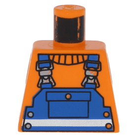 LEGO part 973pb0014 Orange Torso Town Construction Blue