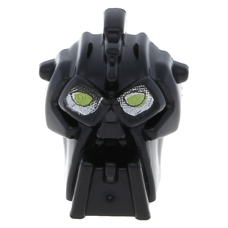 LEGO part x1822px1 - Black Minifig, Head Modified Bionicle Inika