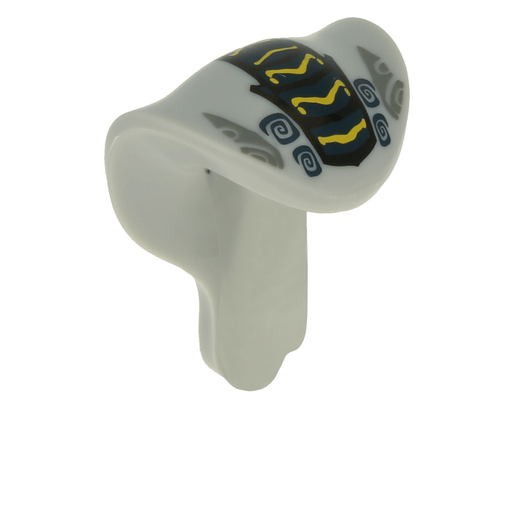 LEGO part 98153pb01 - Light Bluish Gray Minifig, Headgear