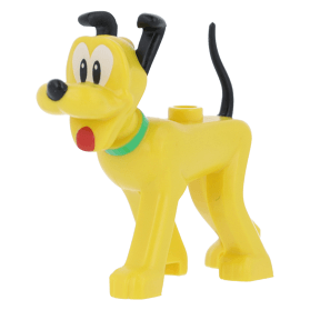 LEGO part 73848pb01 Yellow Dog, Disney with Bright Green