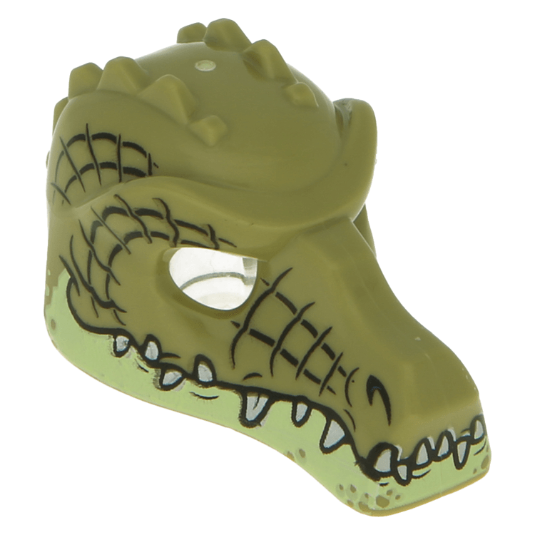 Lego Alligator Minifigure LEGO Part 12551pb06 Olive Green Minifig