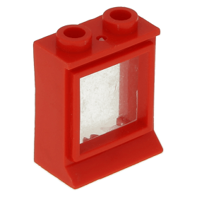 LEGO part 7026bc01 - Red Window 1 x 2 x 2 (old type) with Extended