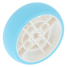 LEGO part 65834pb01 White Wheel 43 x 14 Technic with Axle - Main Image