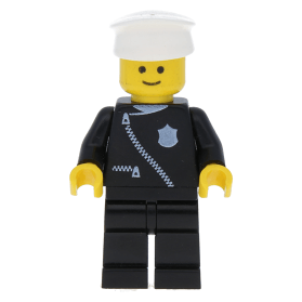 LEGO minifigure cop013 Police Zipper with Badge, Black Legs