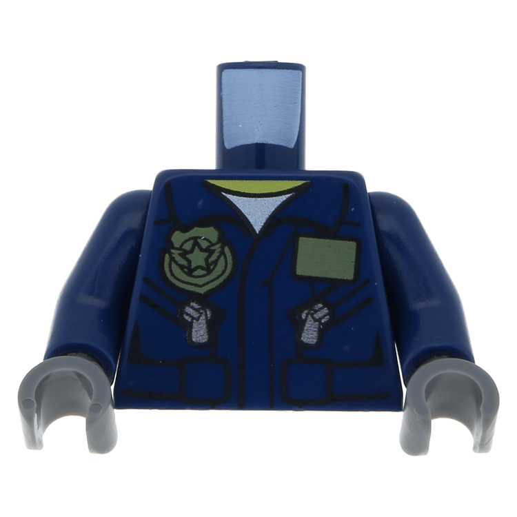 LEGO Einzelteil 973pb0989c01 Dark Blue Torso Police Flight Suit