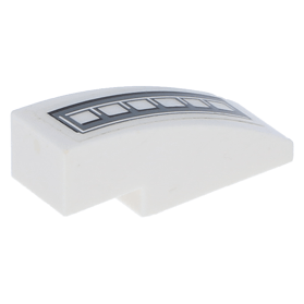 LEGO part 50950pb068 White Slope, Curved x No Studs with