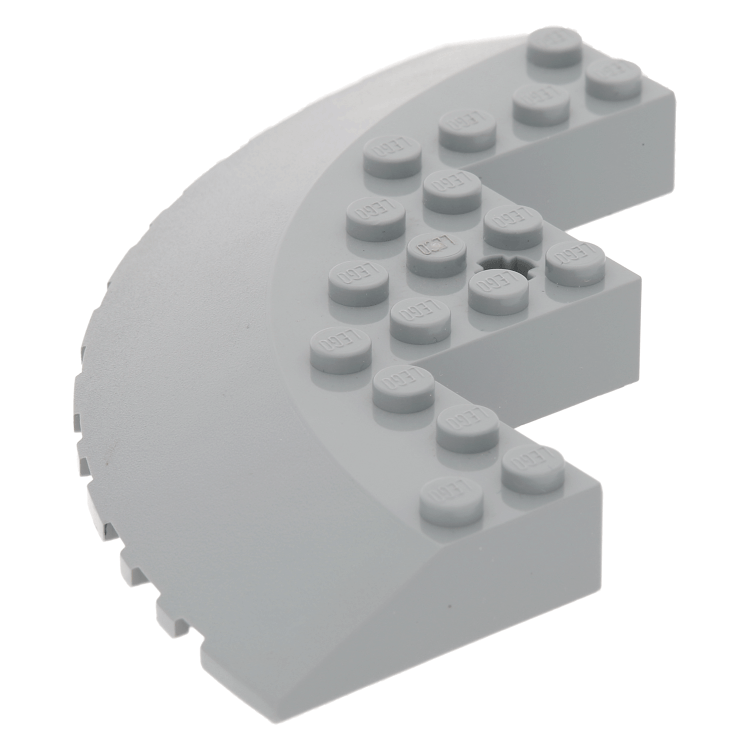 LEGO part 58846 Light Bluish Gray Brick Round Corner 10 x 10