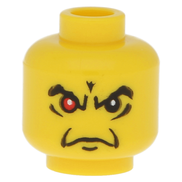 LEGO part 3626pb0300 Yellow Minifig, Head Male Angry Eyebrows