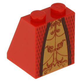 Lego New Dark Red Slope 65 2 x 2 x 2 with Bottom Tube with Layered Dress Skirt
