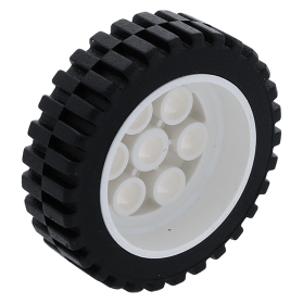 LEGO part 2695c01 White Wheel 30mm x 13mm (13 x 24 Model