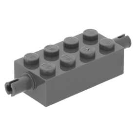 2 x 4 GREY MODIFIED BRICK x 8 WITH PINS PART 6249