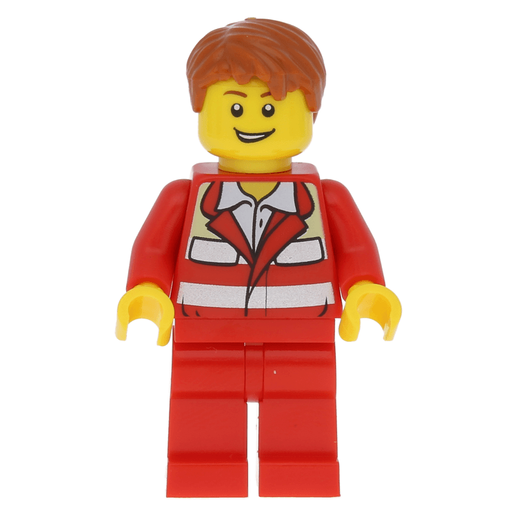 LEGO minifigure cty0272 - Paramedic - Red Uniform, Male, Tousled Hair