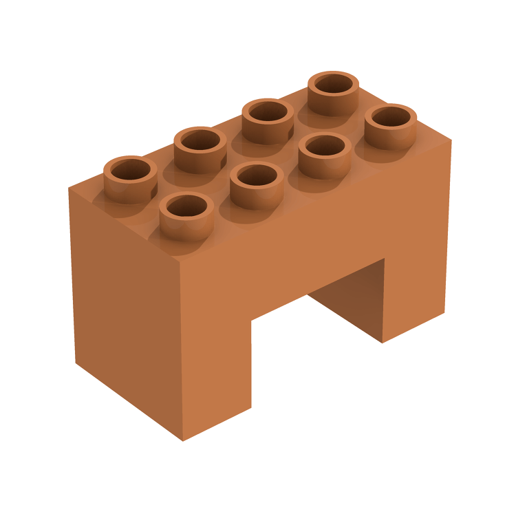 LEGO part 6394 - Dark Orange Duplo, Brick 2 x 4 x 2 with 2 x