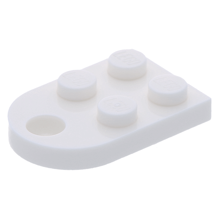 LEGO part 3176 White Plate Modified 3 x 2 with Hole at BrickScout