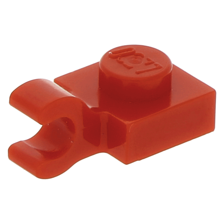 LEGO Einzelteil 61252 Red Plate Modified 1 X 1 With Clip Horizontal