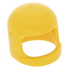 LEGO part 193b2 - Yellow Minifig, Headgear Helmet Old with Thick Chinstrap  - with Visor Dimples at BrickScout