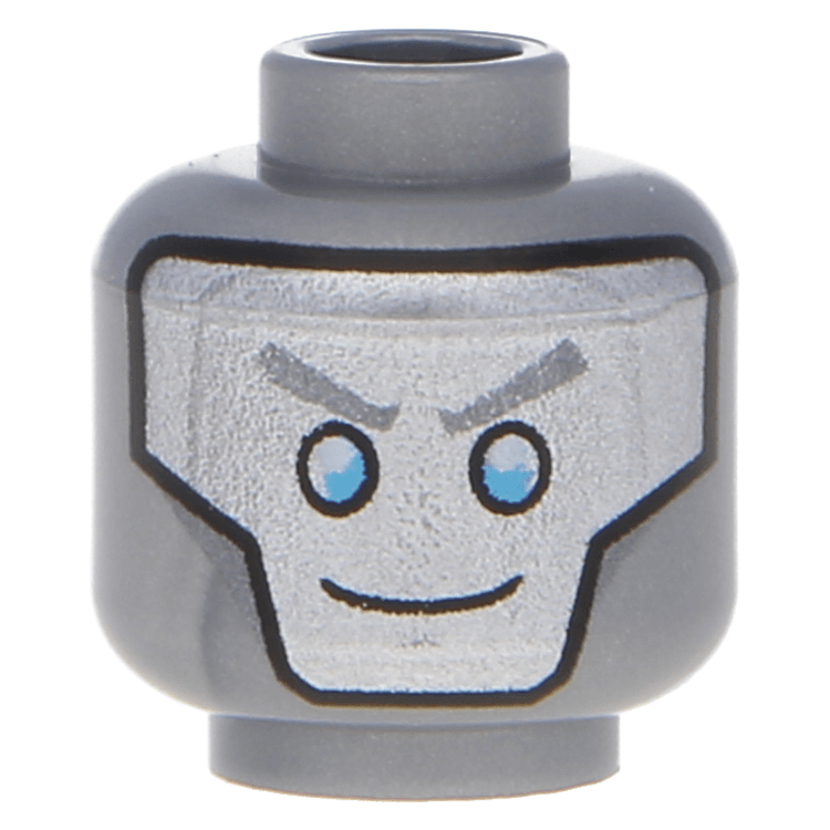 LEGO part 3626pb1339 - Flat Silver Minifig, Head Dual Sided