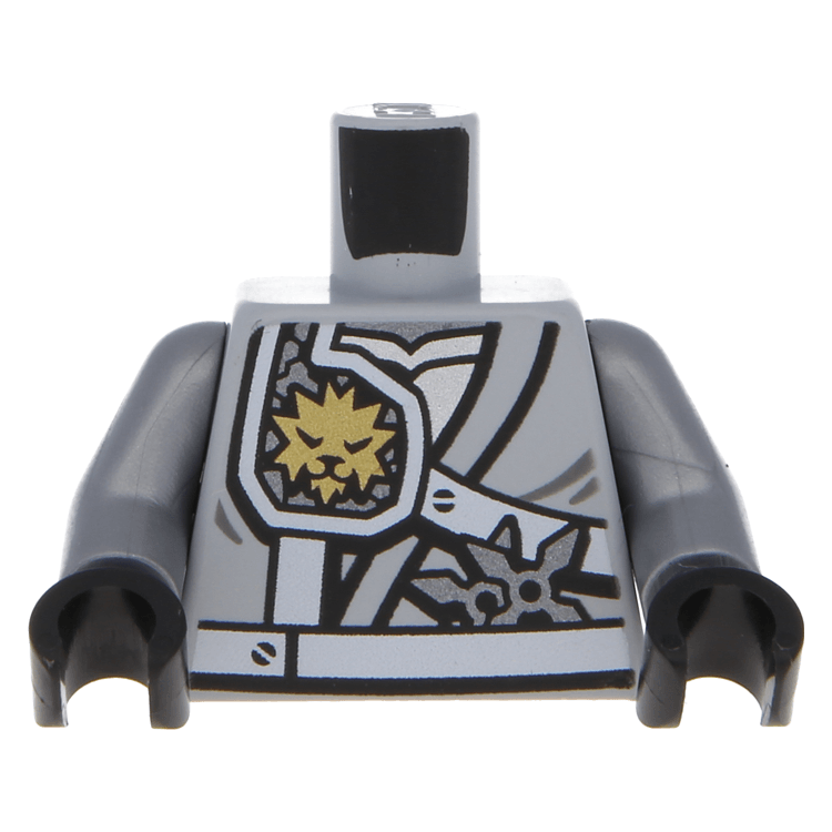 るるーのルー。 LEGO part 973pb1977c01 - Light Bluish Gray Torso Ninjago