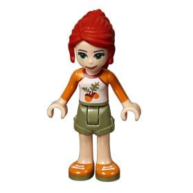 LEGO minifigure frnd289 Friends Mia, Olive Green Shorts, White