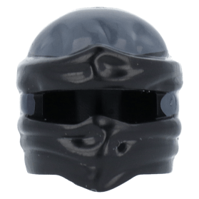 LEGO part 19857pb08 Dark Bluish Gray Minifig, Headgear Ninjago
