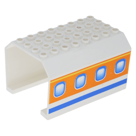 LEGO part 42604px2 White Aircraft Fuselage Angular Top 6 x 8 x 4