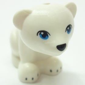 Lego White Cat Standing with Blue Eyes and Black Nose Pattern 6175px1 NEW